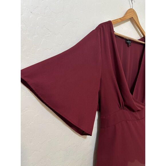 Torrid Womans Wrap Top Size 3X Flowy Formal Office Career Event Romantic Bow - Picture 11 of 14